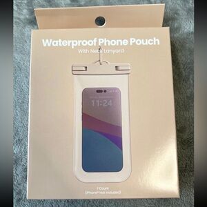 Pink Waterproof Phone Pouch With Neck Lanyard Universal - Gems